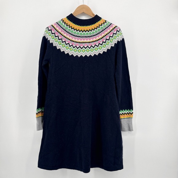 Boden Millie Fair Isle Wool Blend Knit Sweater Dress Blue US 10R Soft Alpaca - Picture 3 of 11